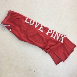 Victoria's Secret Pink Sweatpants red pockets s